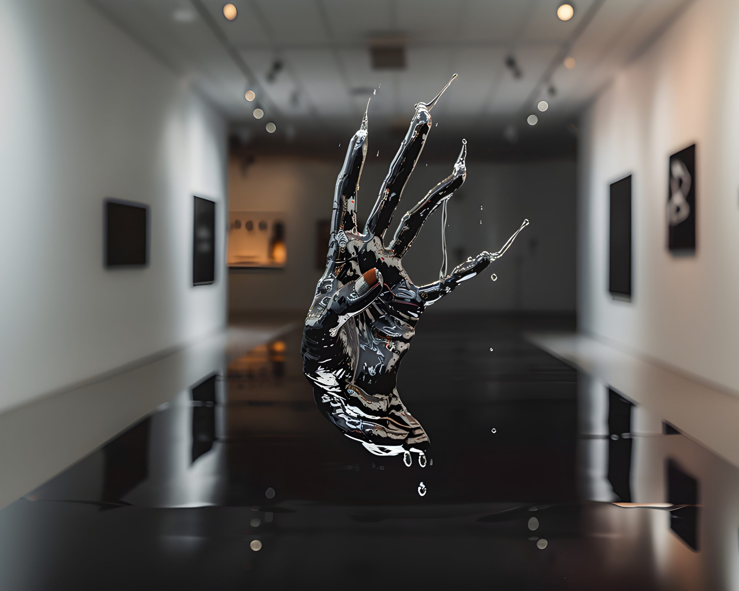 Liquid Hand in Gallery Space