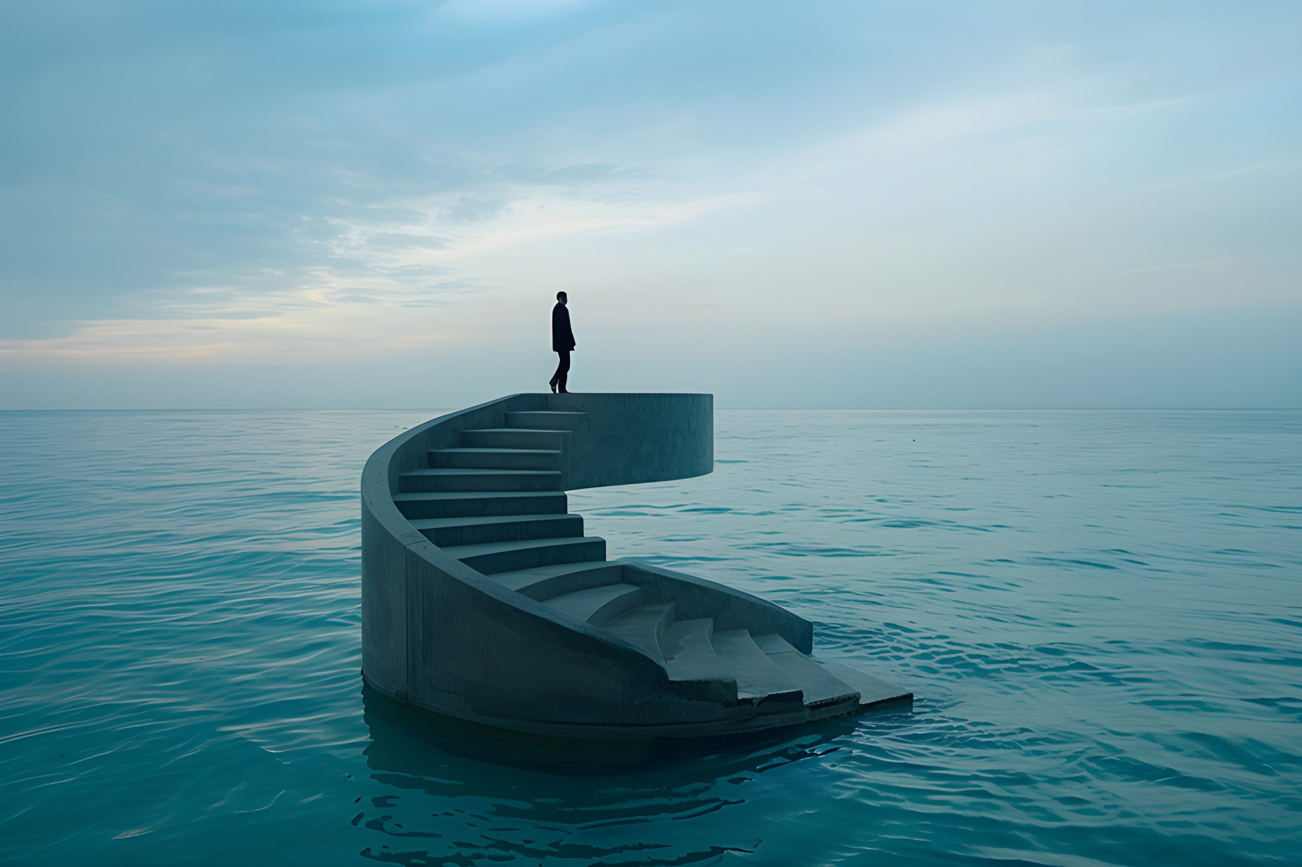 Ocean Spiral Staircase Solitude