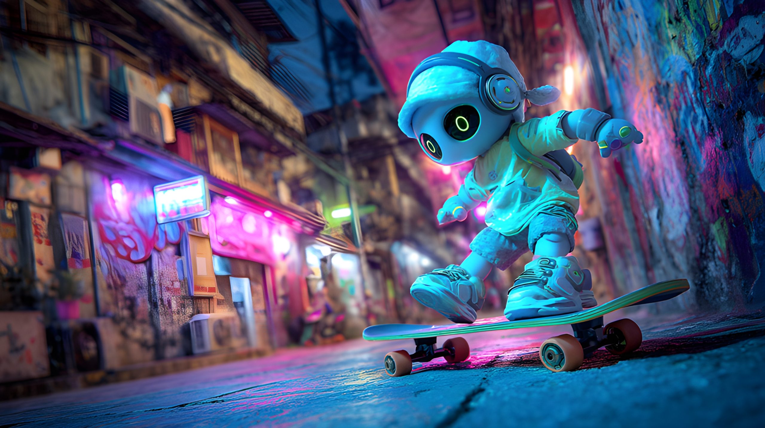 Cyberpunk Robot Skater