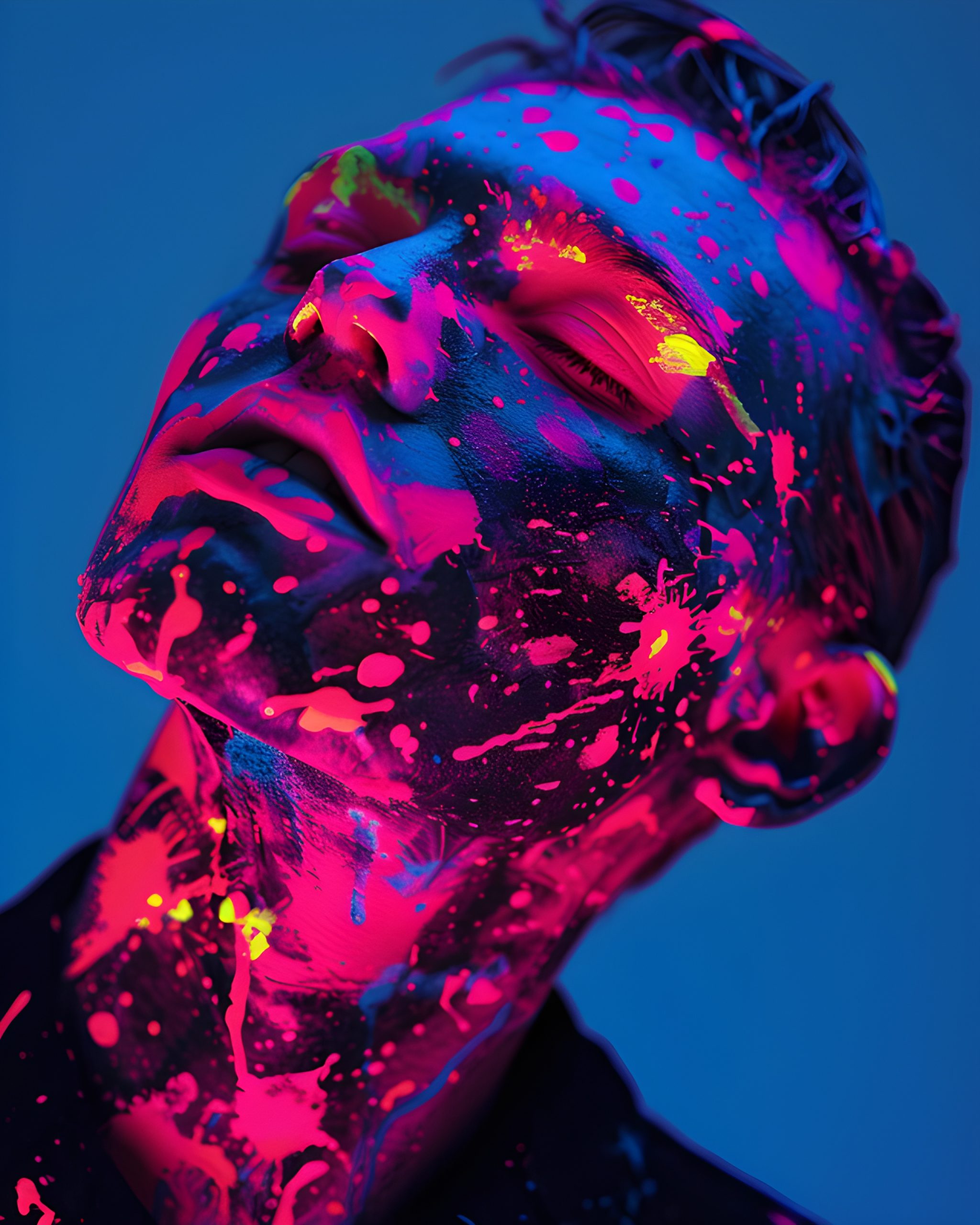 Neon Splatter Portrait