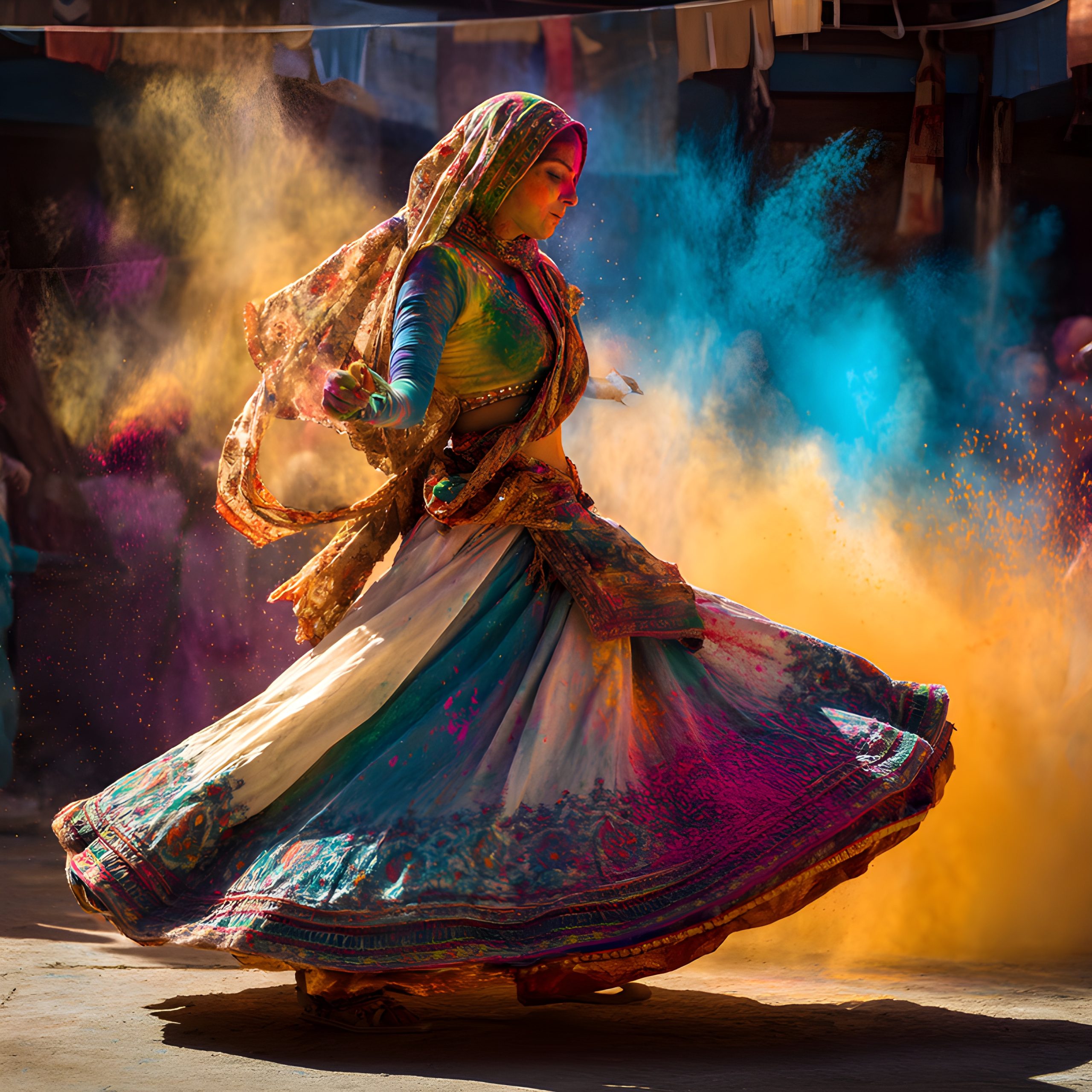 Holi Dance in Vibrant Hues