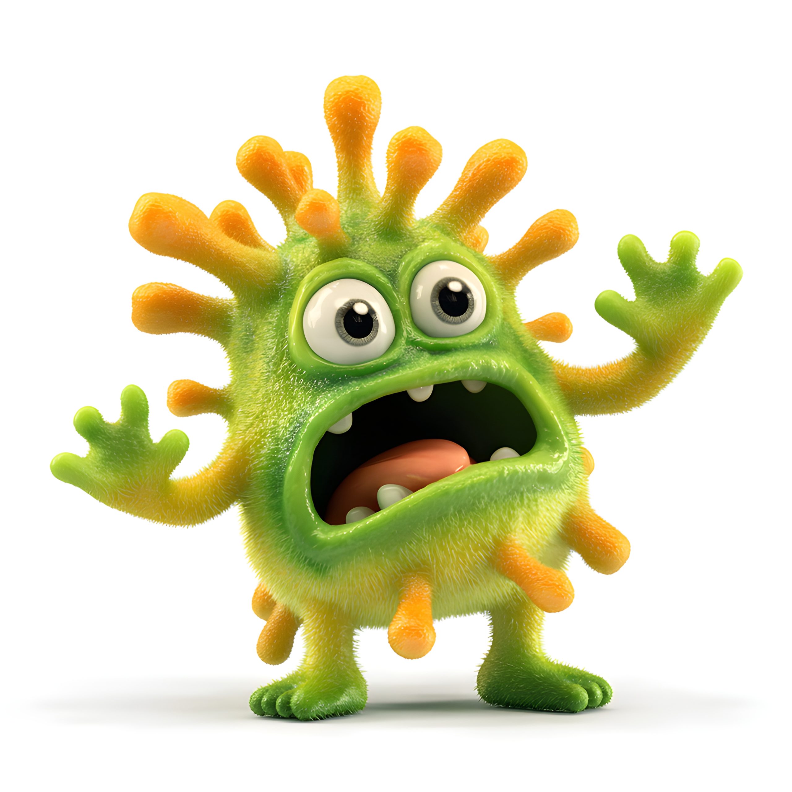 Scared Virus Cartoon Character