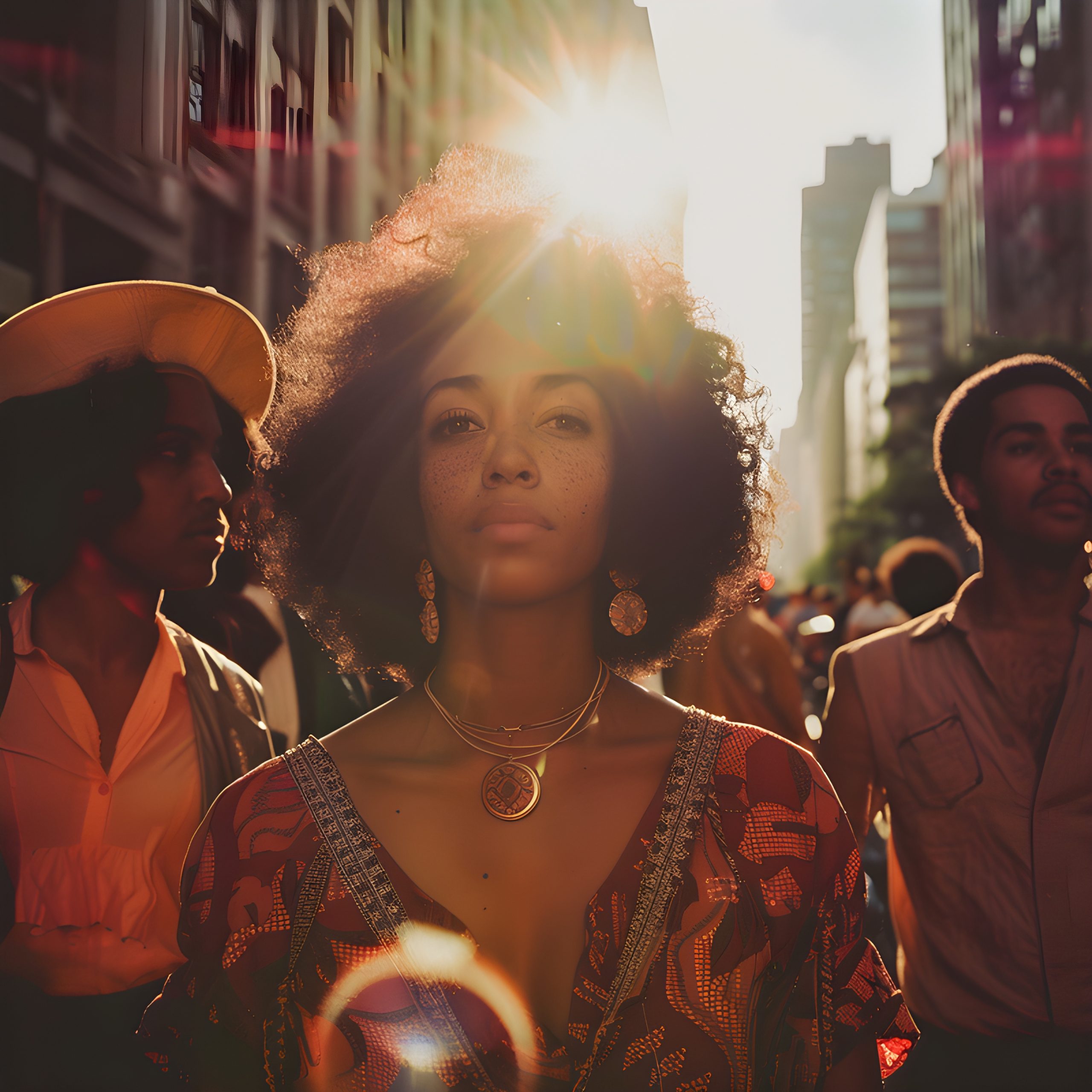 Woman in the City Sunlight