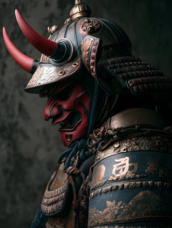 Samurai Oni Mask Armor Portrait - Impossible Images - Unique stock