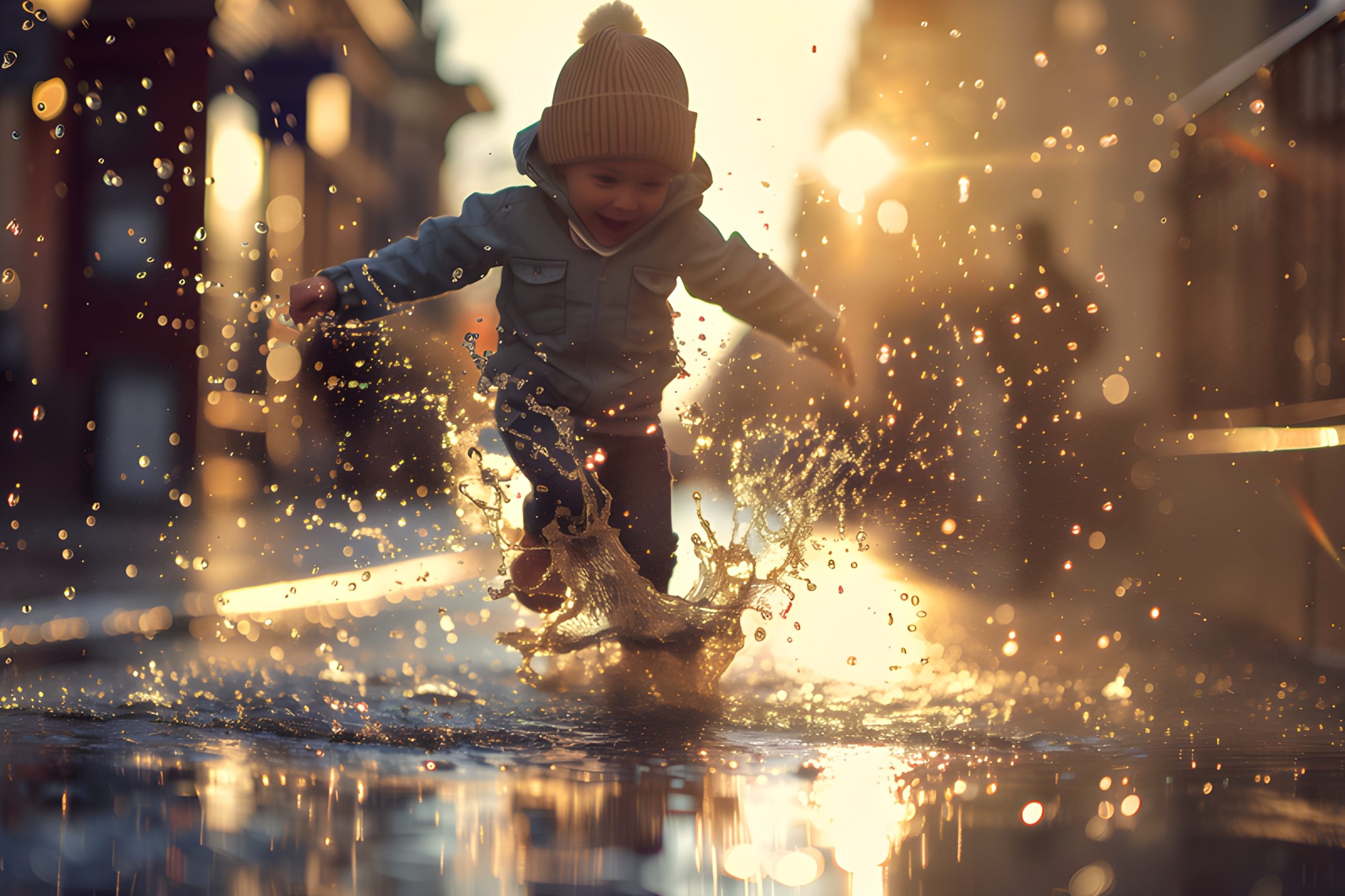 Toddler Puddle Jumping Joy