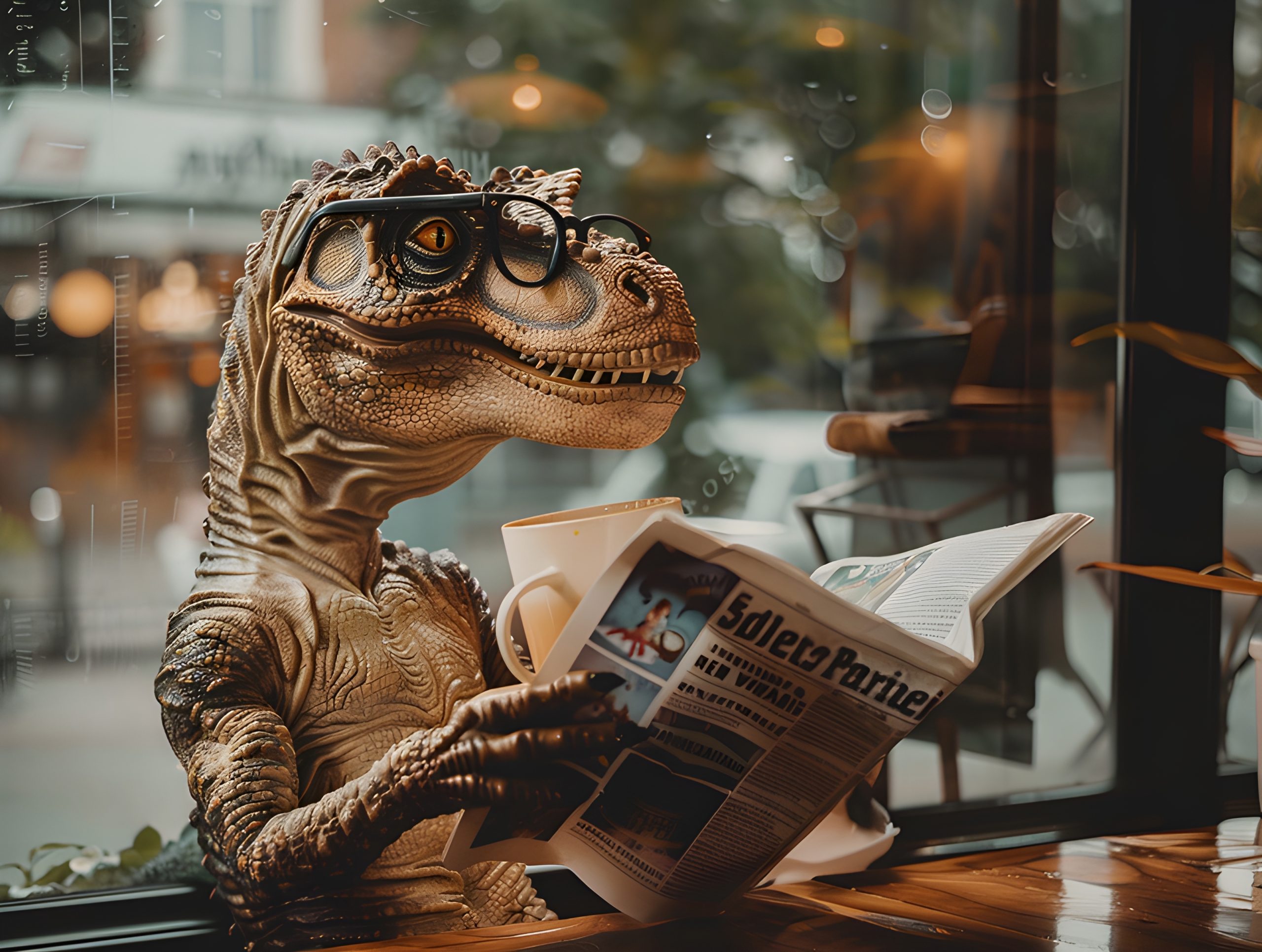Dino Reads the Daily News