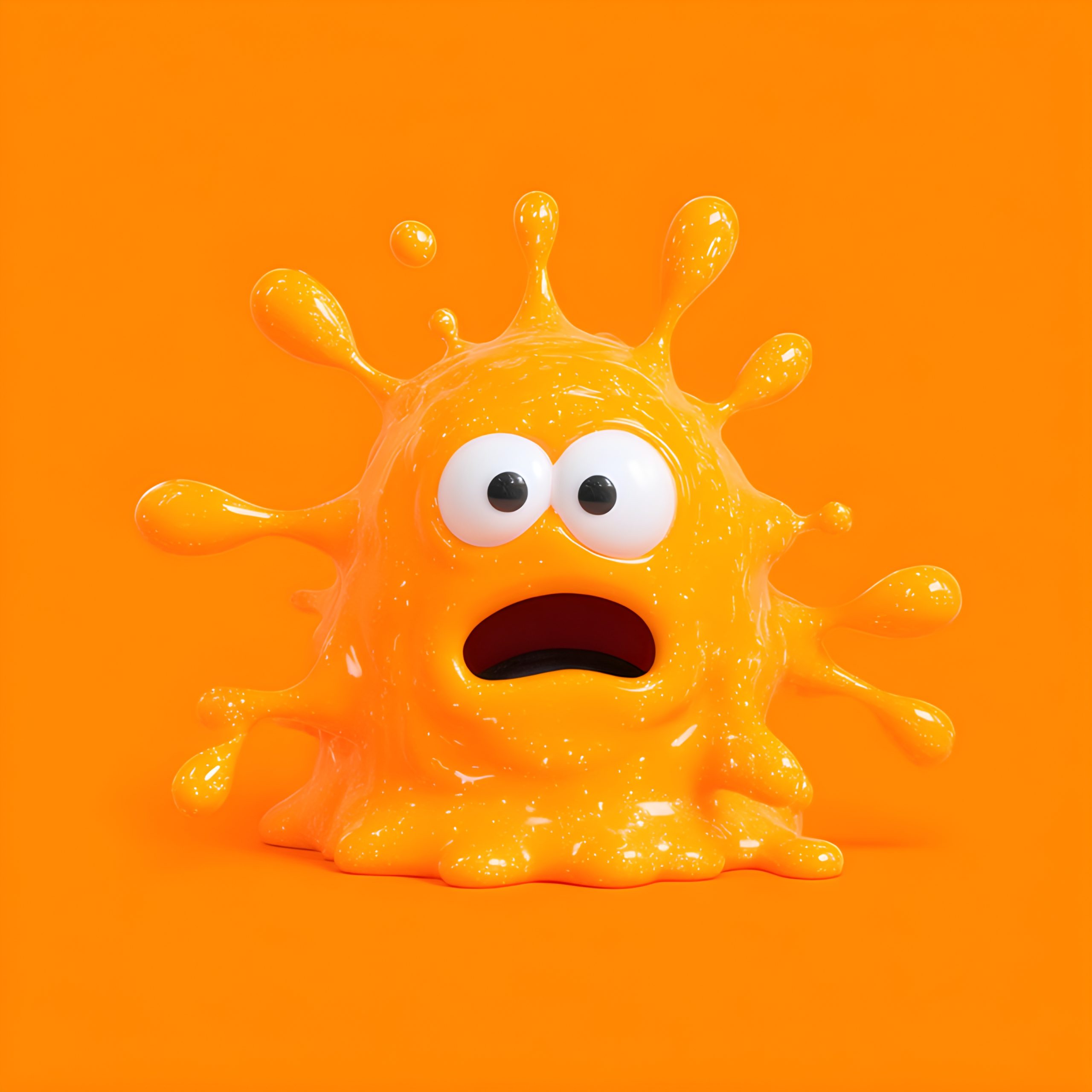 Surprised Orange Blob Monster