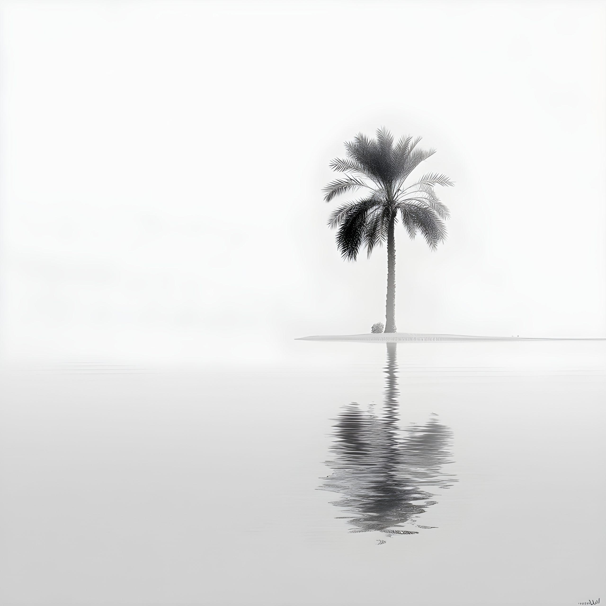 Solitary Palm in Mist