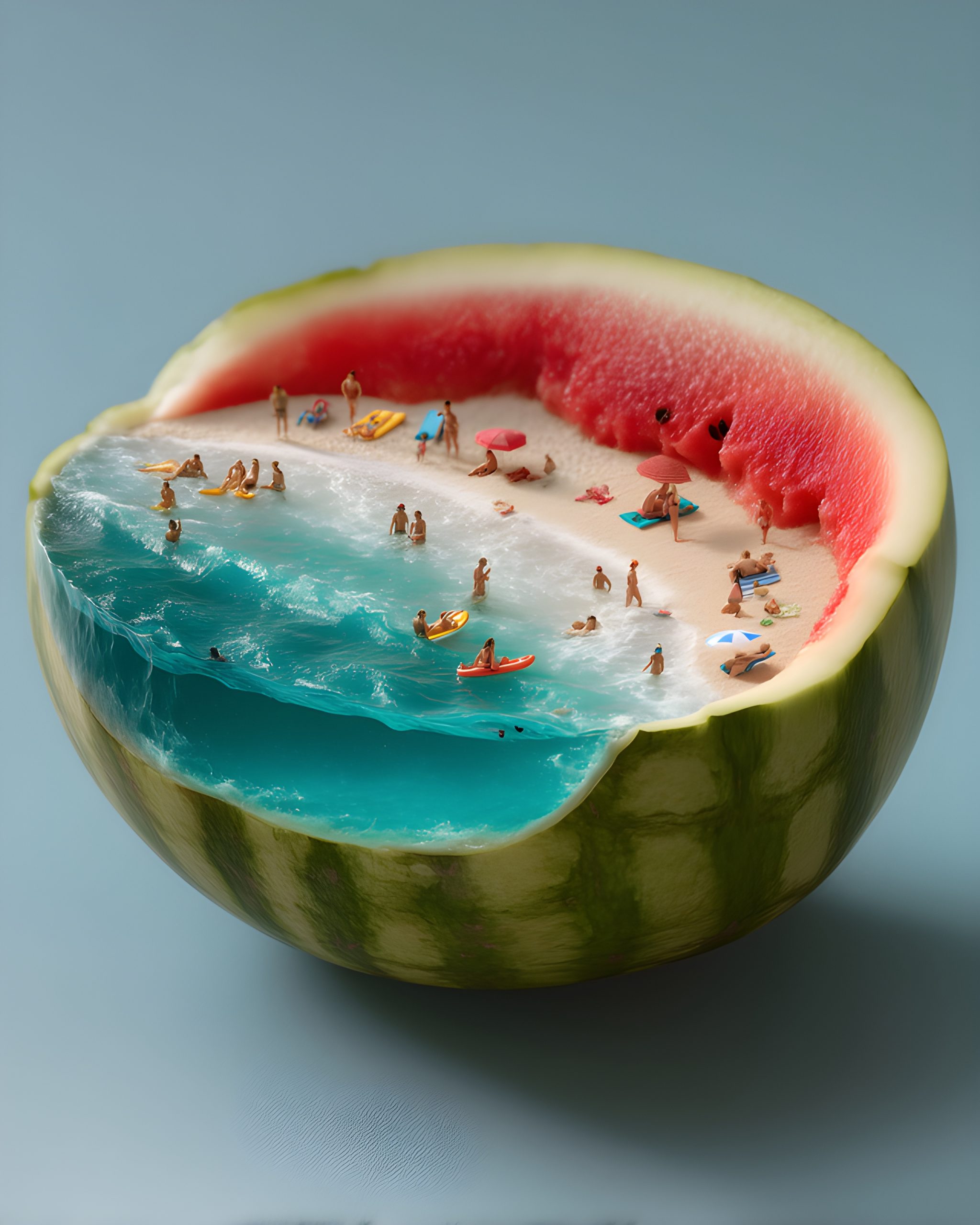 Miniature Beach in Watermelon