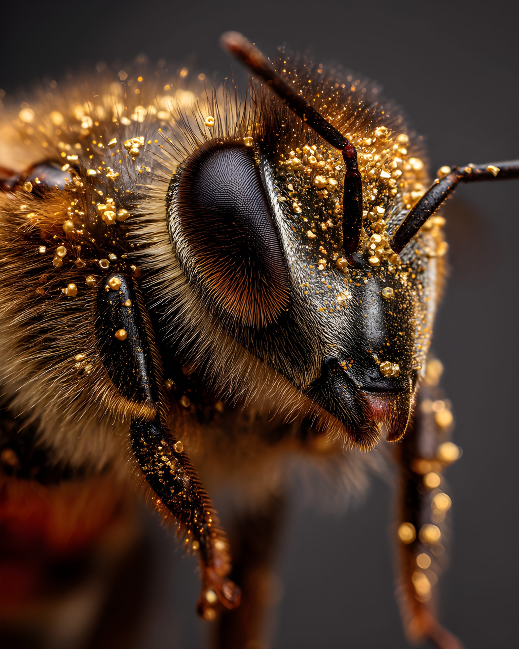 Golden Bee Macro Shot