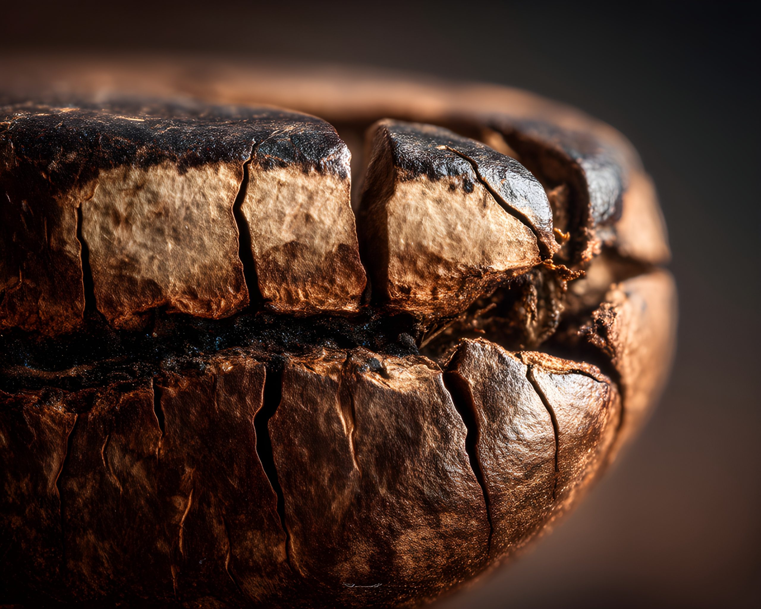 Cracked Coffee Bean Macro Shot