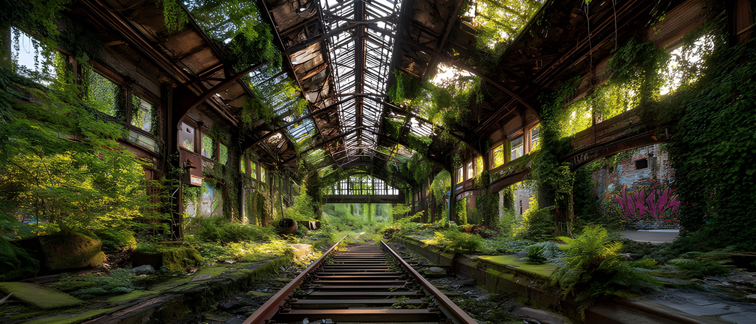 Overgrown Railway Station Platform