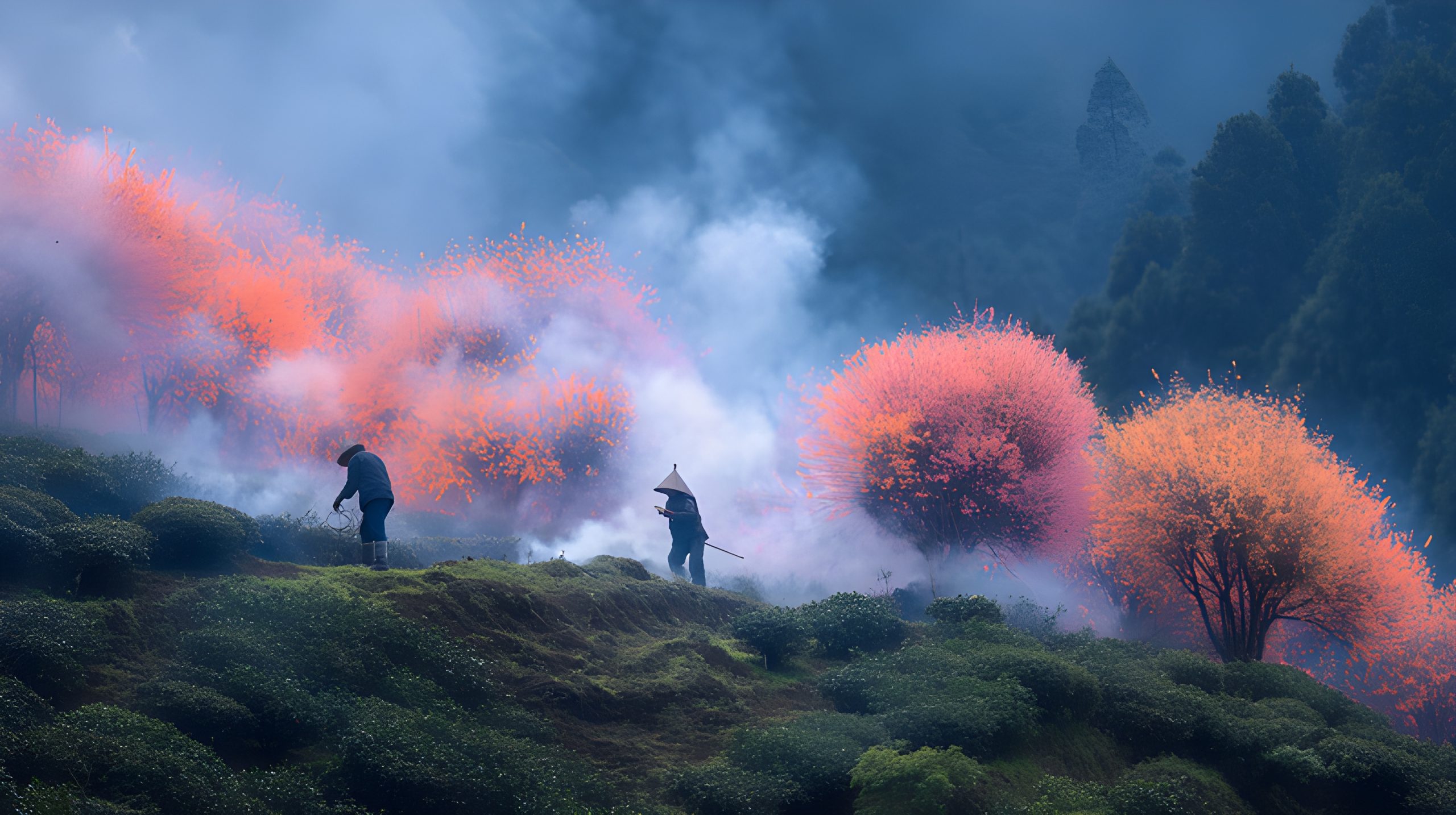 Smoky Peach Orchard Harvest