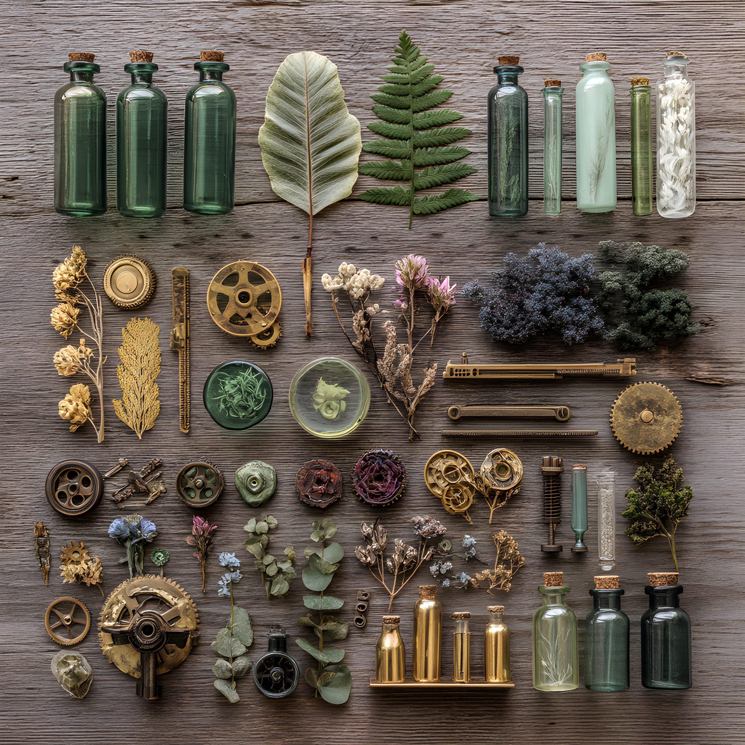 Botanical Steampunk Collage