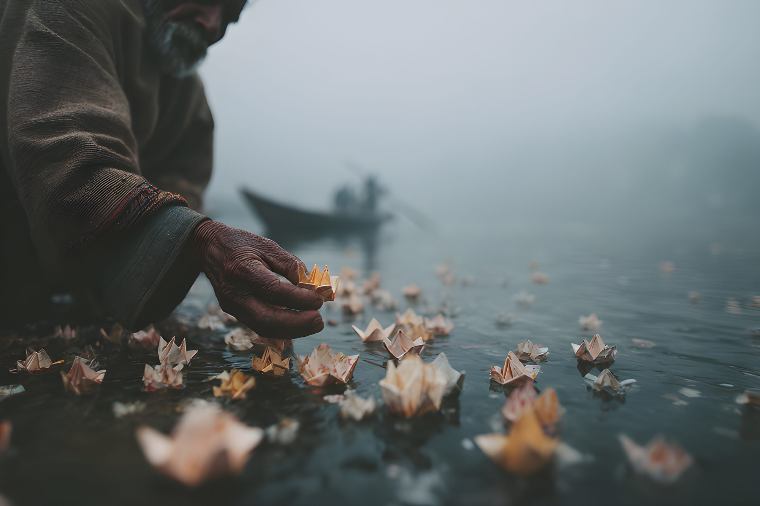 Paper Boats on Misty Water