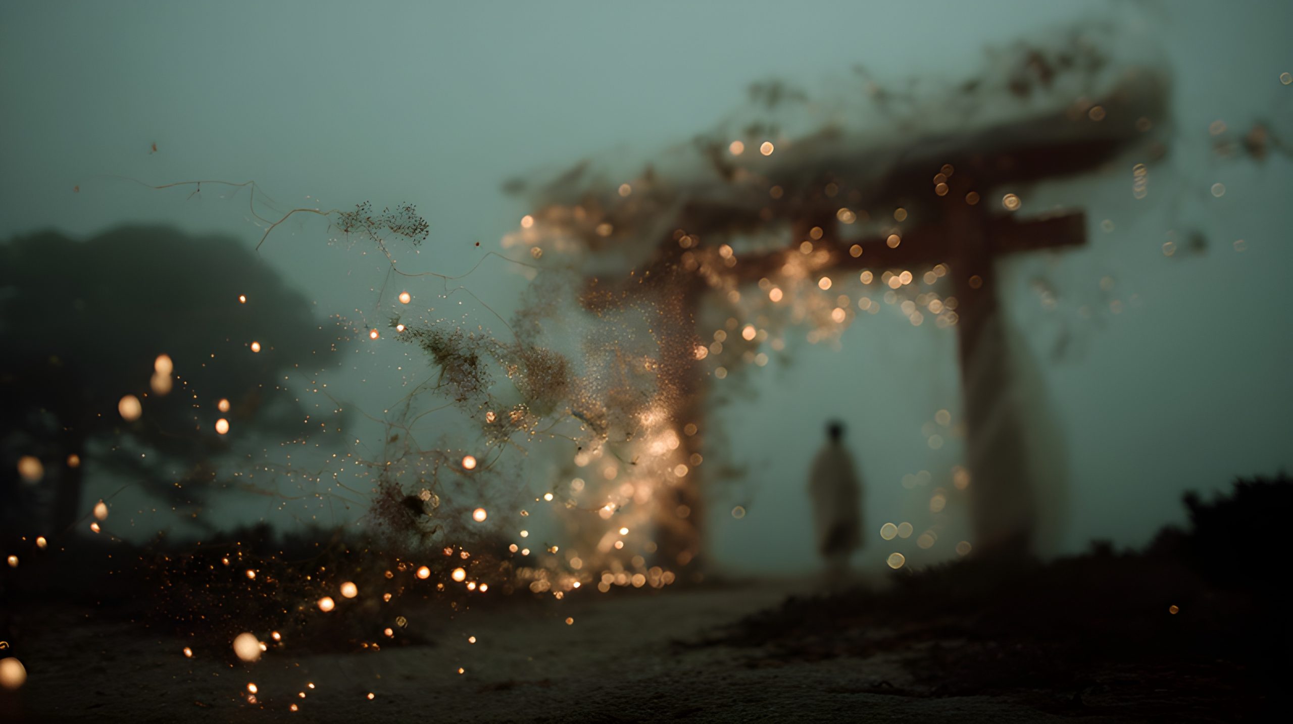 Torii Gate in Stardust Mist