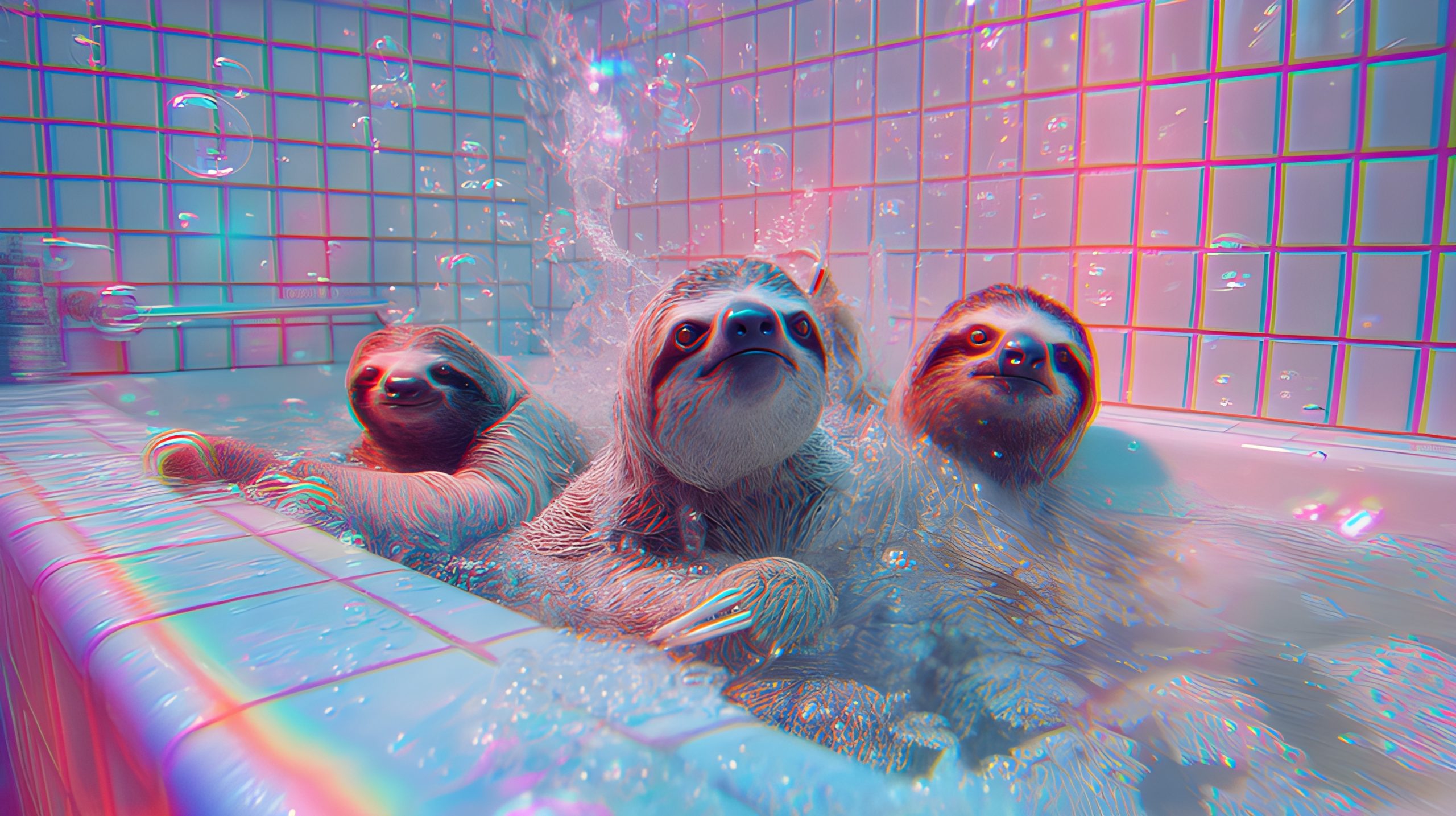 Sloths Bubble Bath Fun