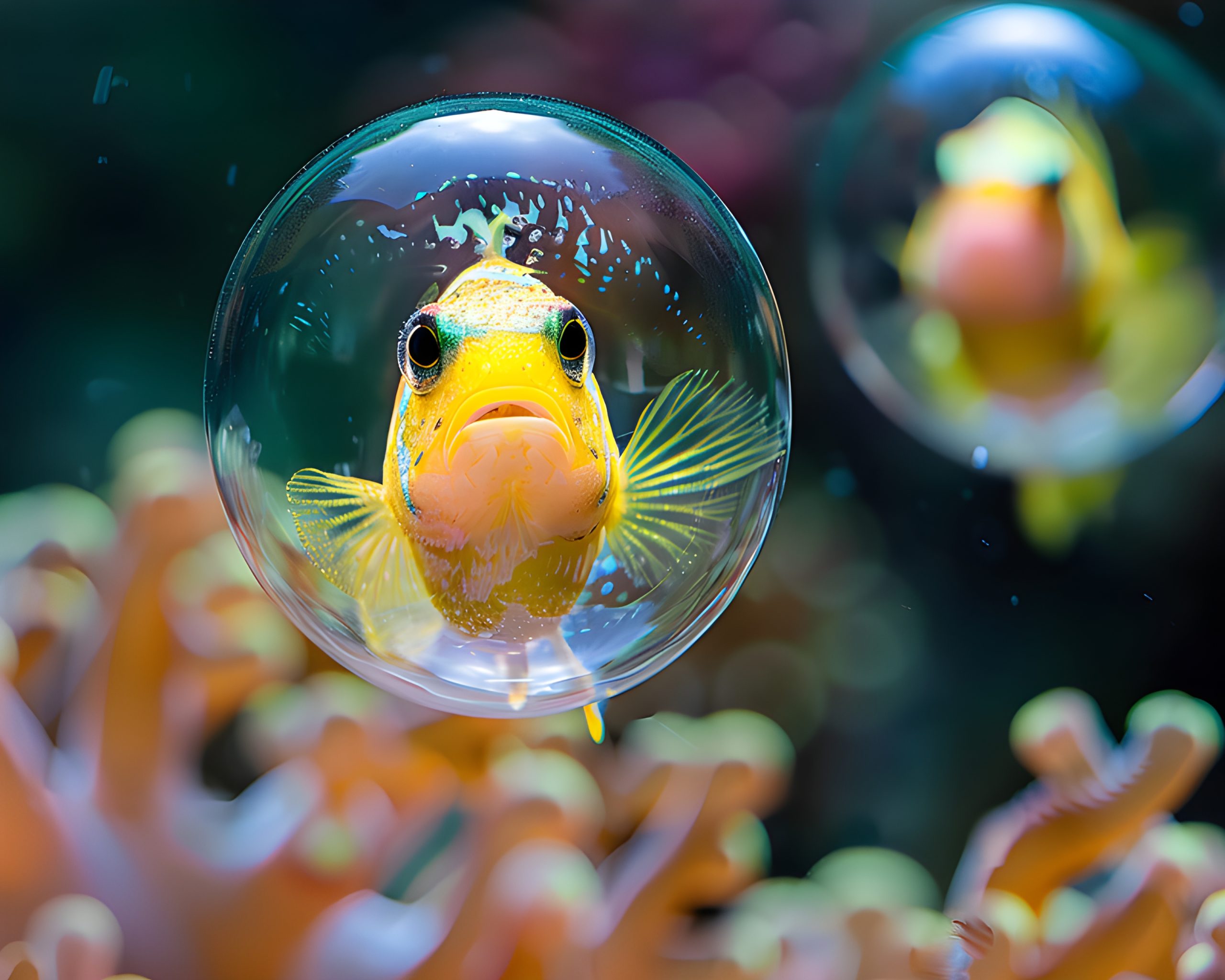 Bubbled Beauty: A Tiny Fish Portrait