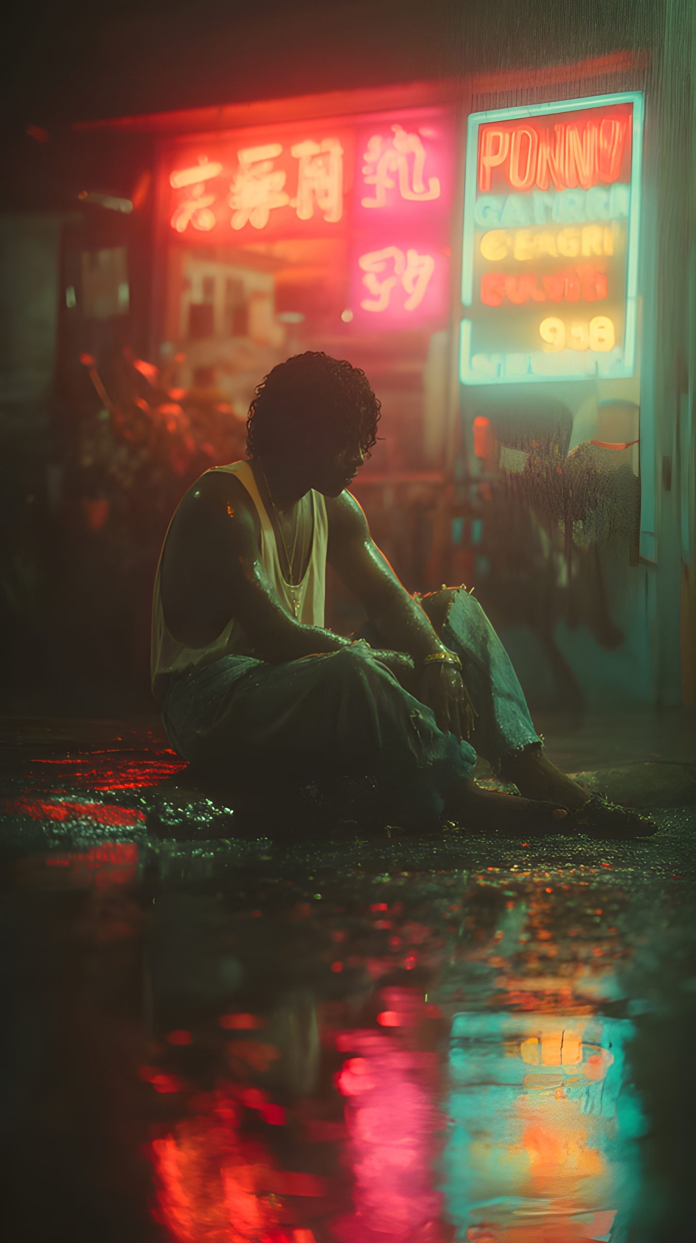 Neon Night Reflections