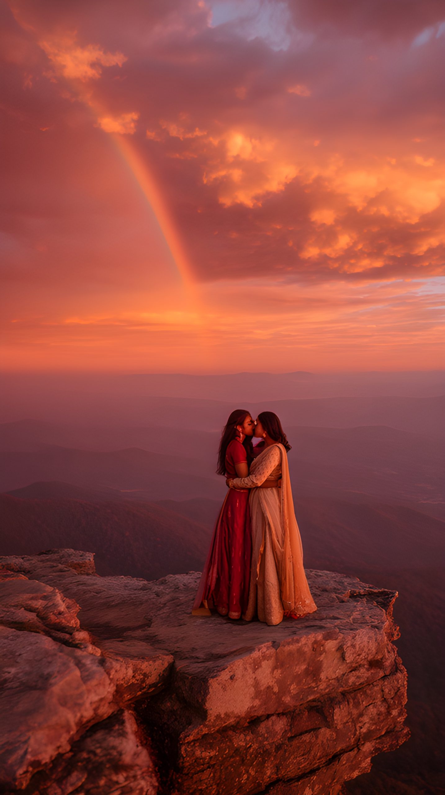 Sunset Kiss on a Mountaintop