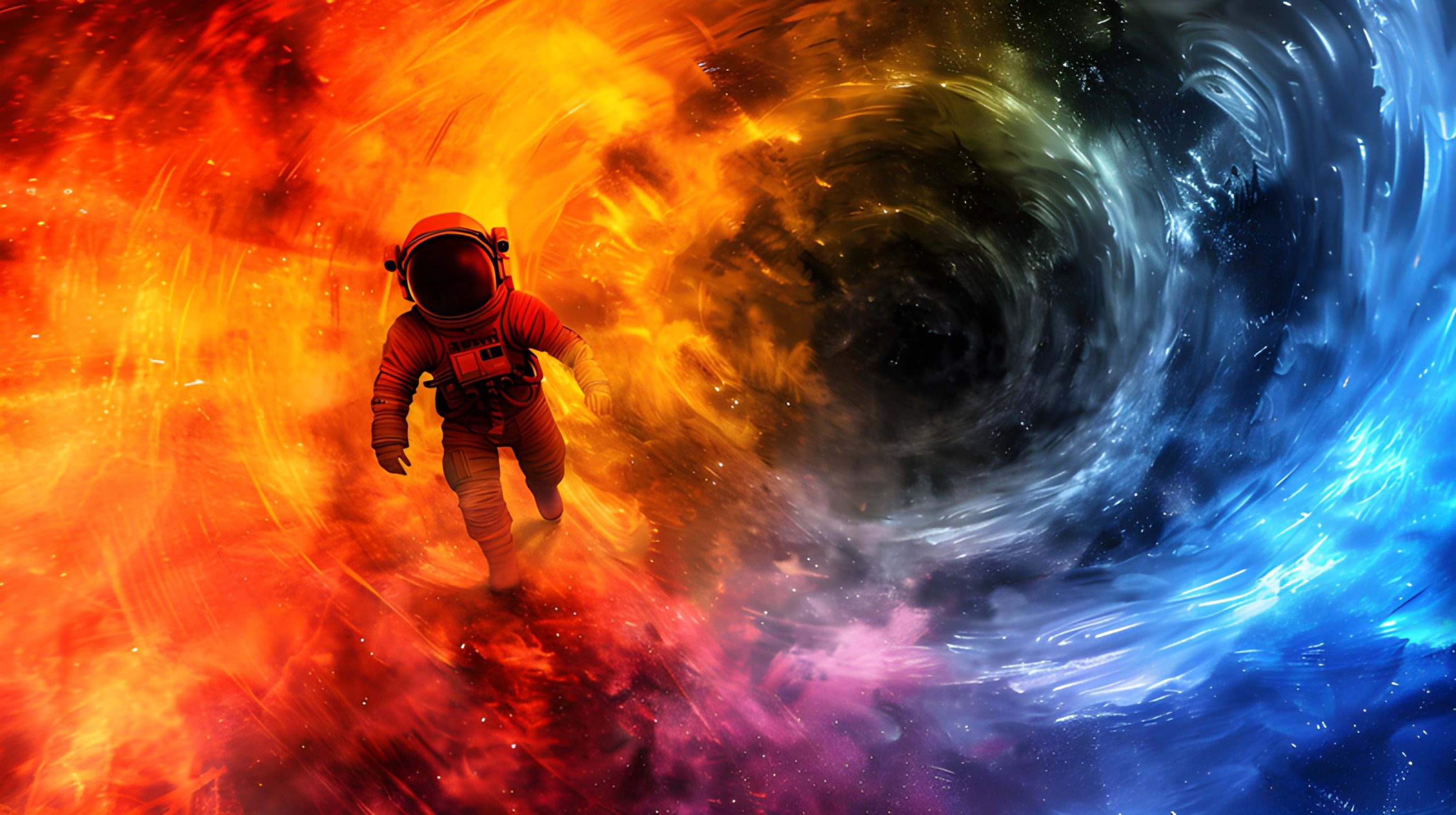 Astronaut in Cosmic Whirlpool