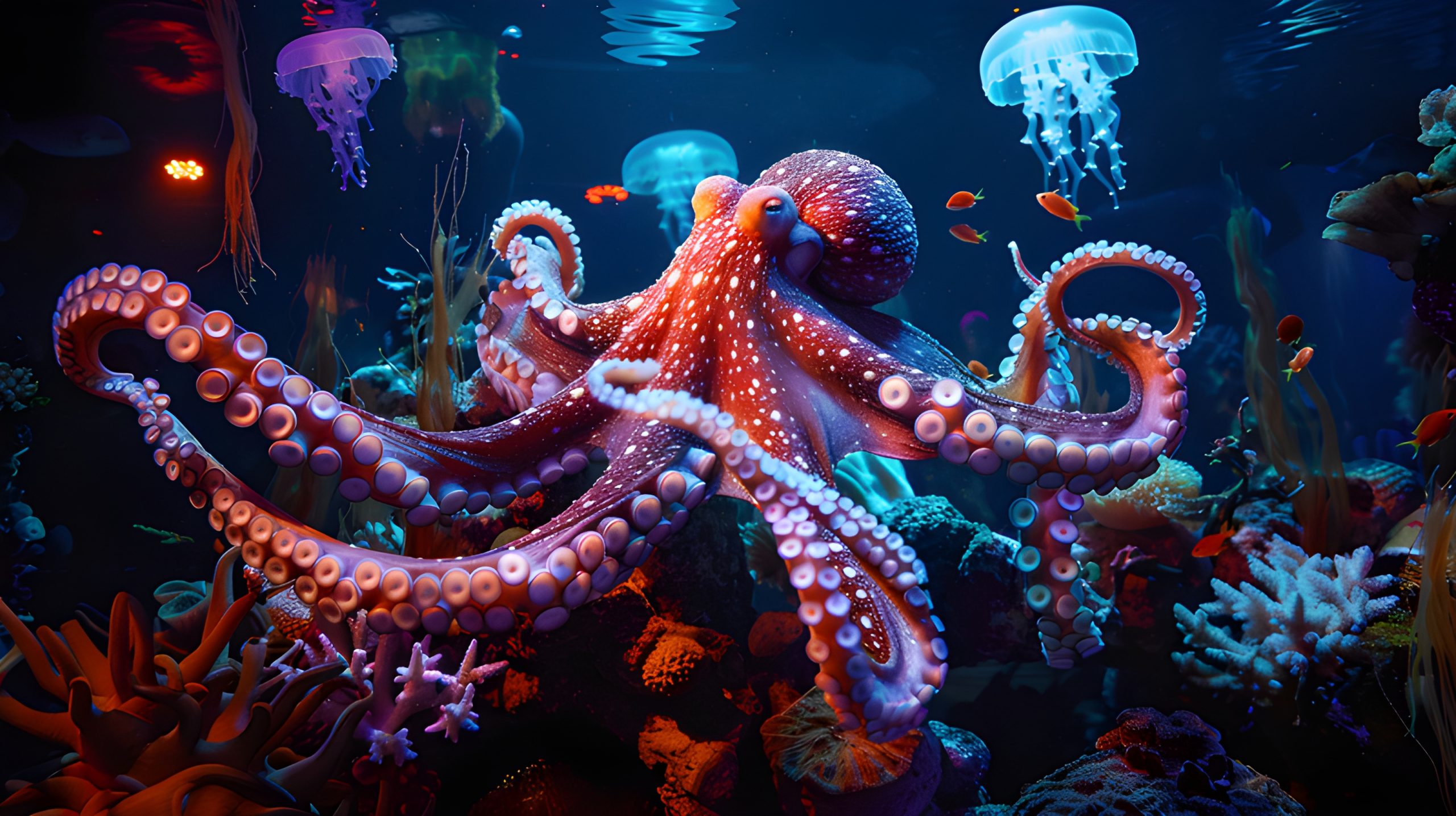 Ocean Octopus with Jellyfish