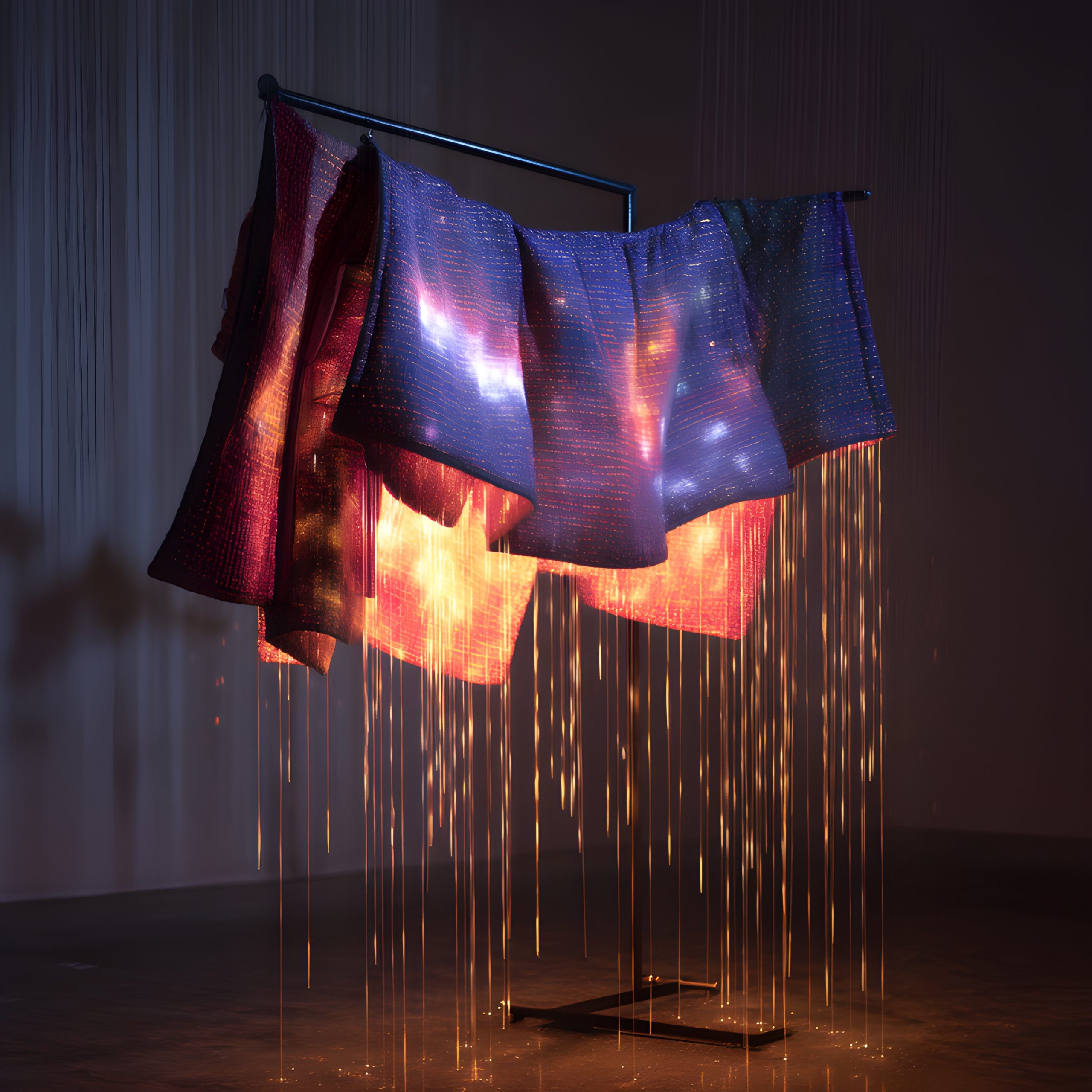 Illuminated Textile Cascade