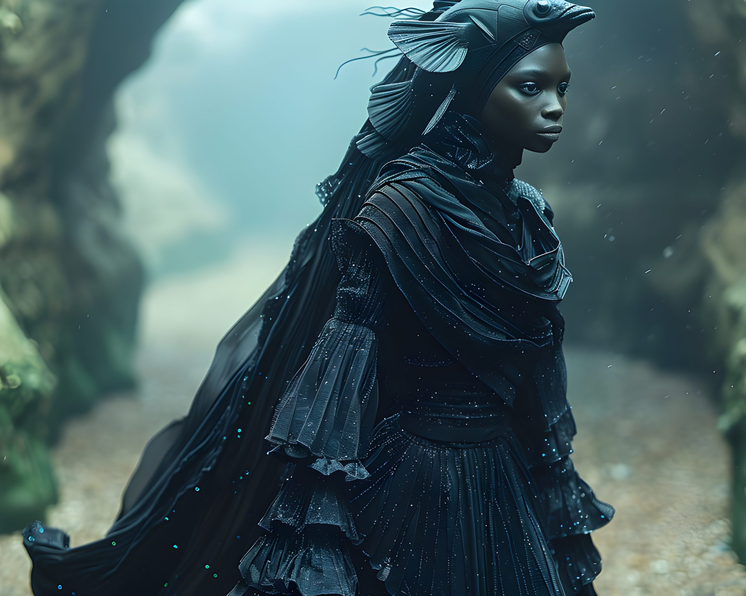 Fish-Crowned Siren of the Depths