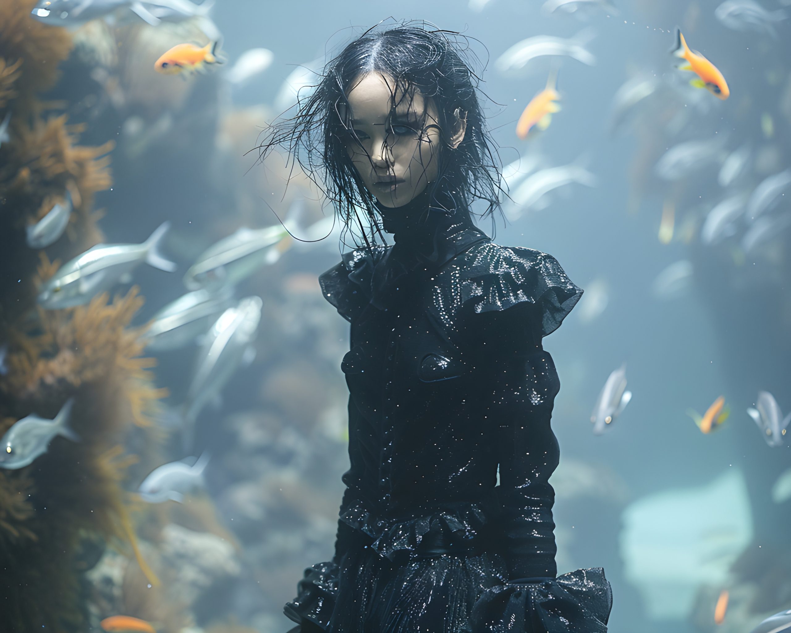 Siren gaze in the aquarium