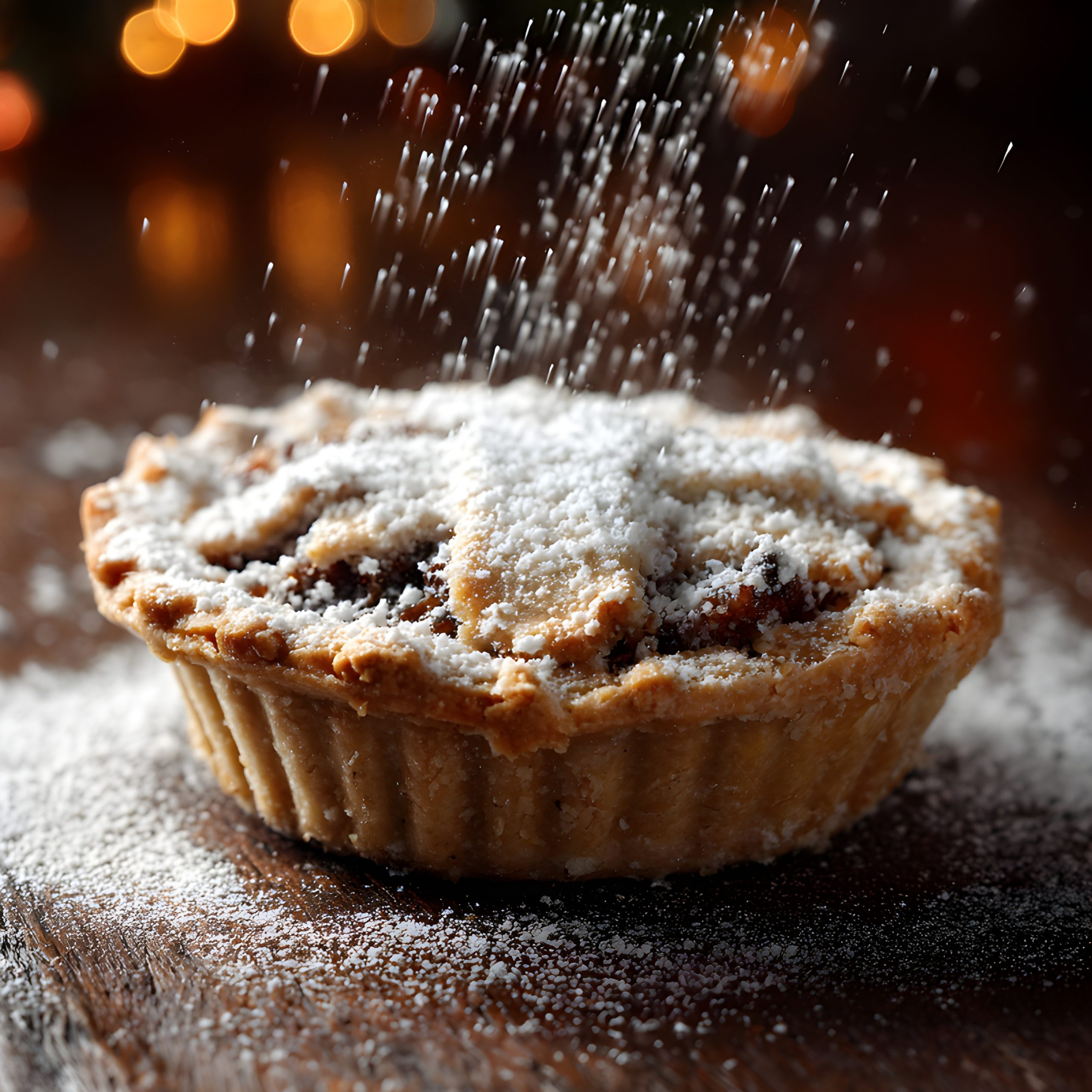 Christmas Mince Pie dusted with icing sugar