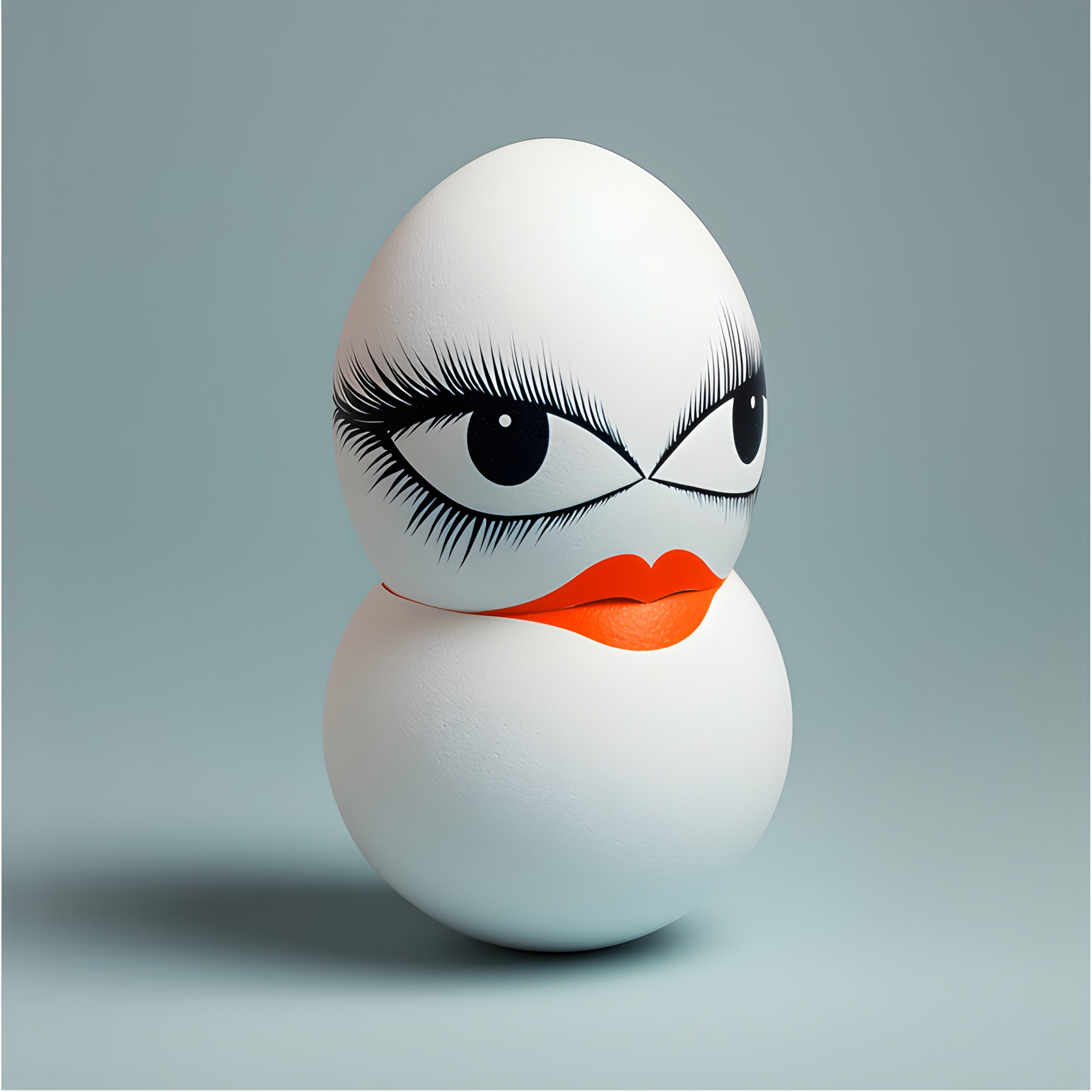 Sassy Egg with Orange Lips