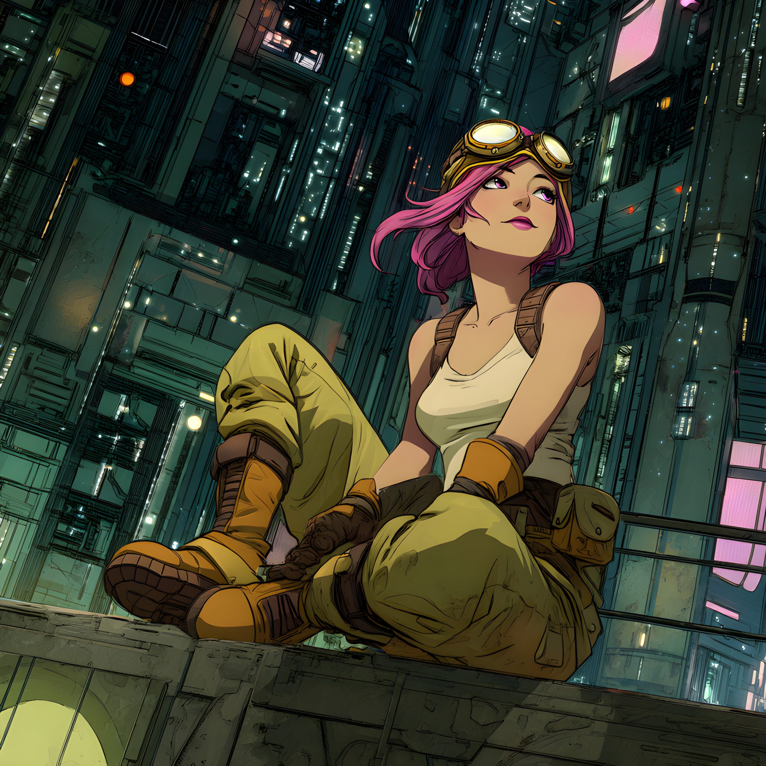 Dreaming above the cyberpunk city