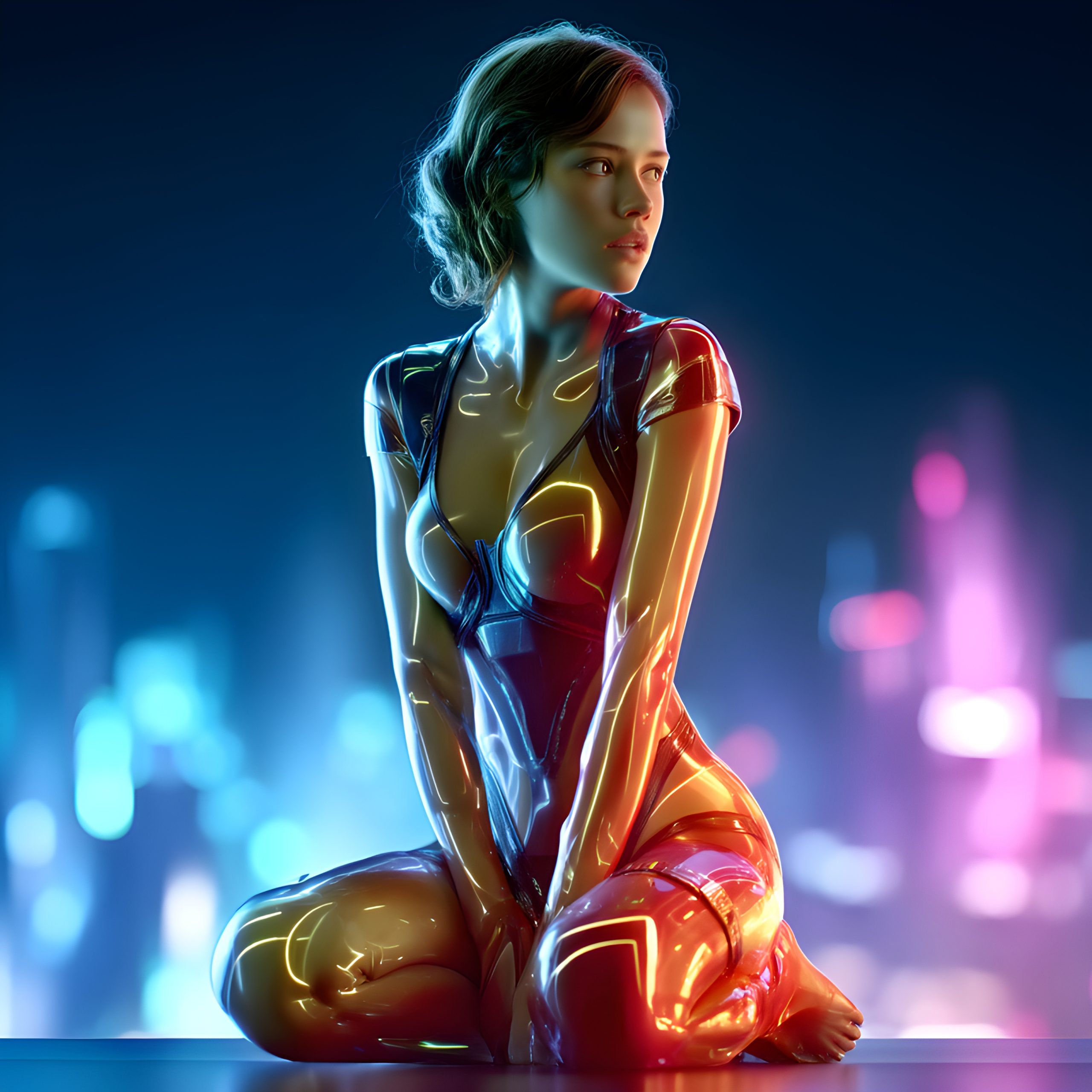 Glowing Cyberpunk Muse
