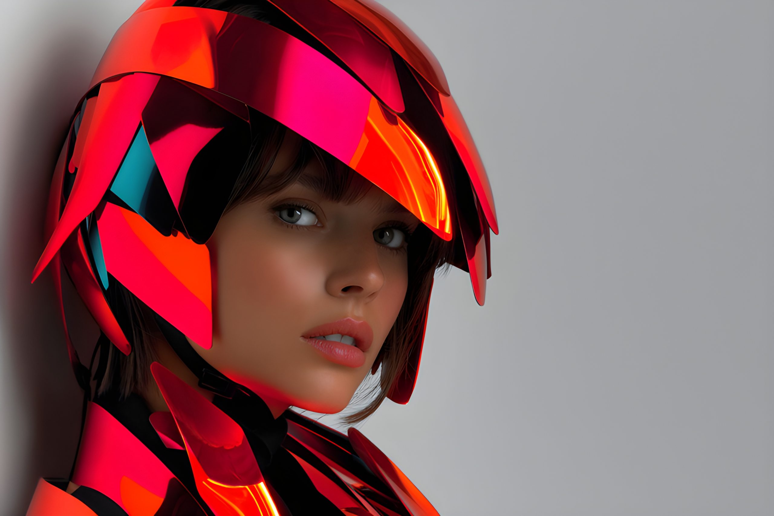 Reflective Red Armor Portrait
