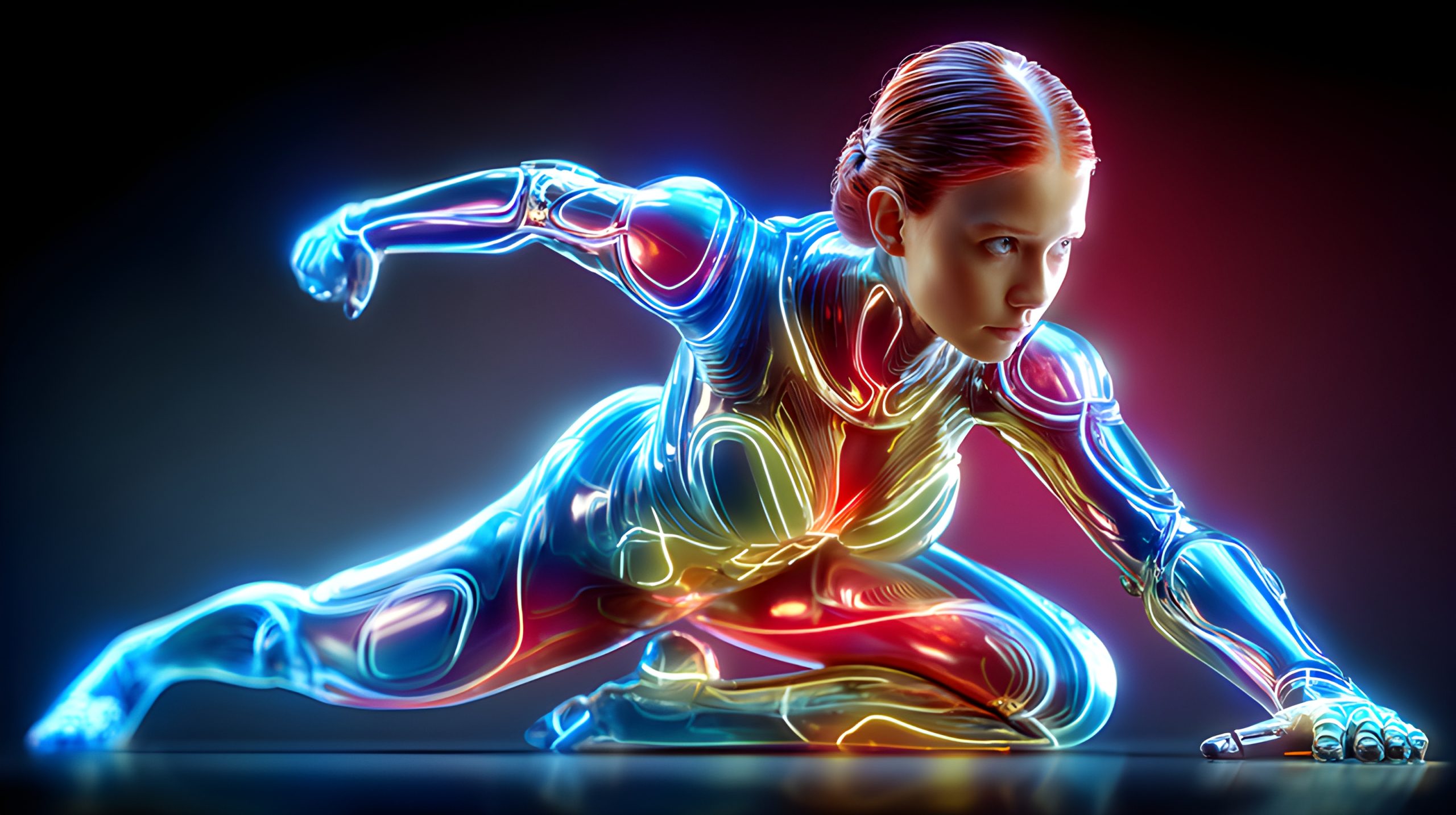 Futuristic Neon Glow Heroine